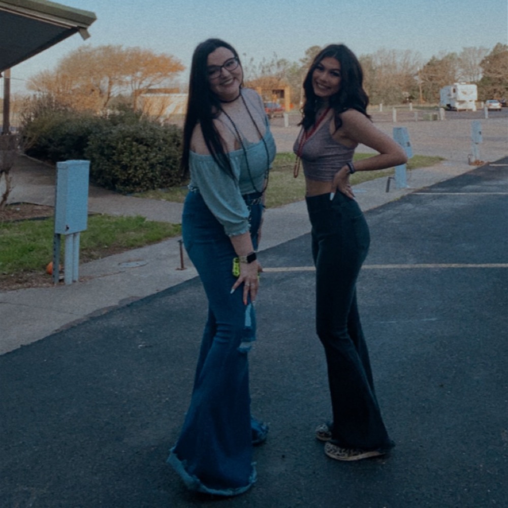 Black flare jeans